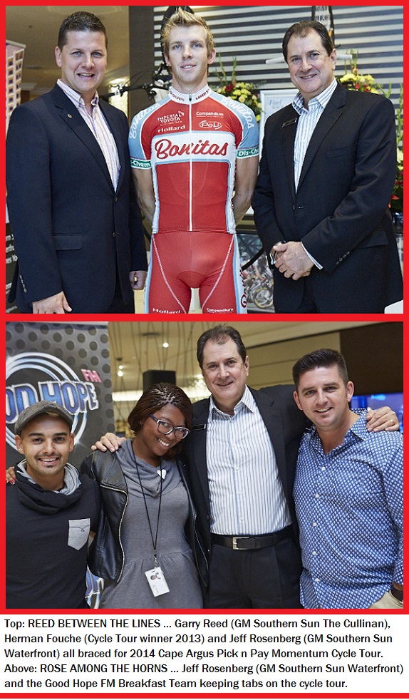 Tsogo Southern Sun Waterfront  Cycle Tour, Good Hope FM. 7 March 2014